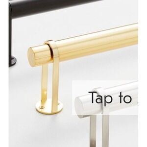 Set of 2 West Elm Brushed Brass Cylinder Curtain Finials Simple Adjustable Rod